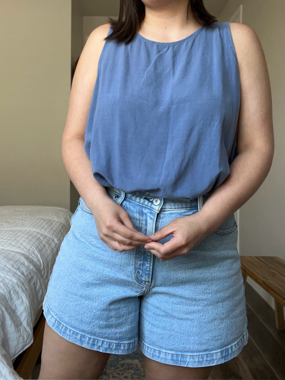 ANA Steel Blue flowy tank top